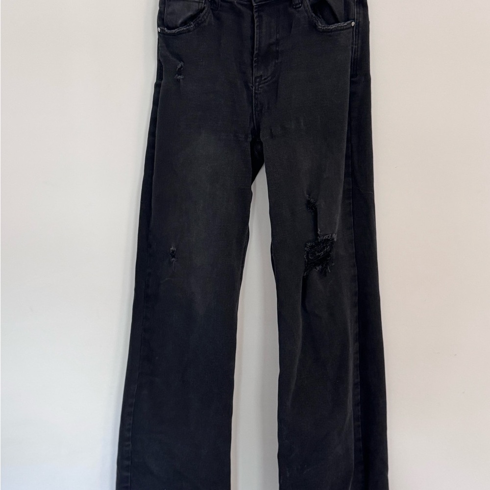 Black Risen Wide Leg Jeans